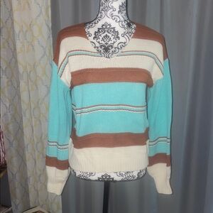 Striped V-Neck Sweater-Brand New